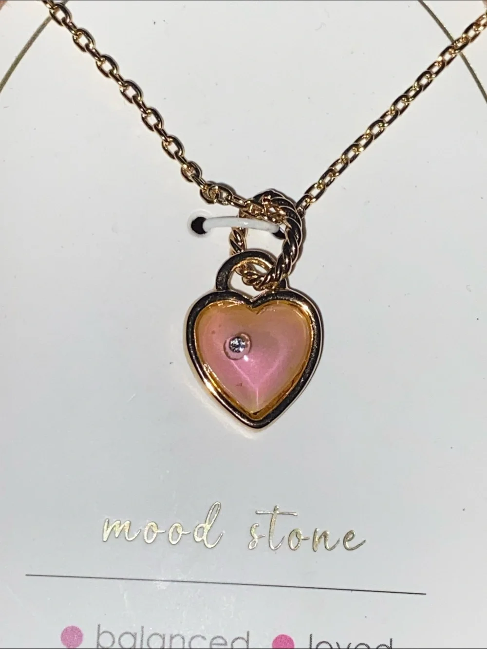 NWT Bella Uno Bellissima Heart Mood Stone Necklace